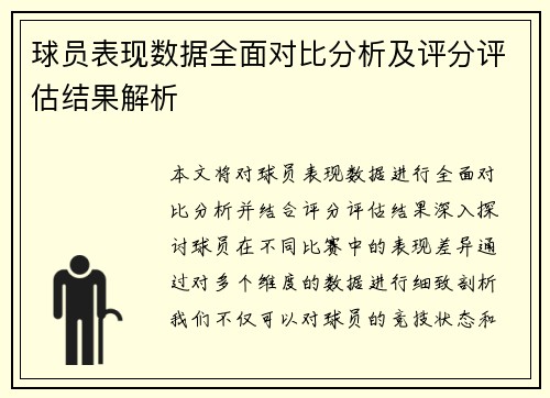 球员表现数据全面对比分析及评分评估结果解析